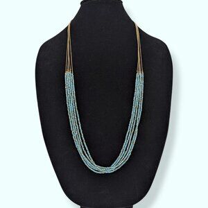 LOFT 5-Strand Blue Crystal Beaded Necklace